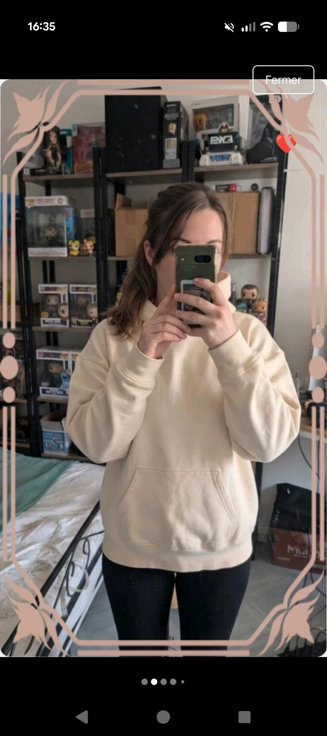 Magnífico sudadera con capucha beige Pull&Bear - Talla XS – photo 3